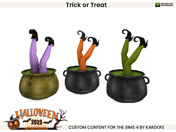 Sims 4 — kardofe_Trick or treat_Witch in the cauldron by kardofe — Fun decorations to decorate a children's Halloween