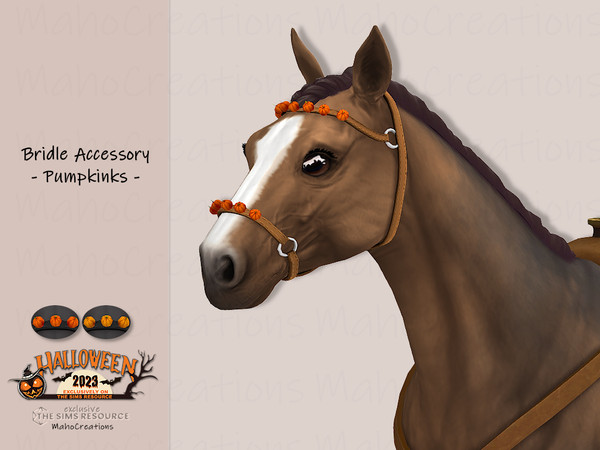 Sims 4 — Bridle Accessorie - Pumpkins by MahoCreations — You get these cute little pumpkins only for my bridle fulco as