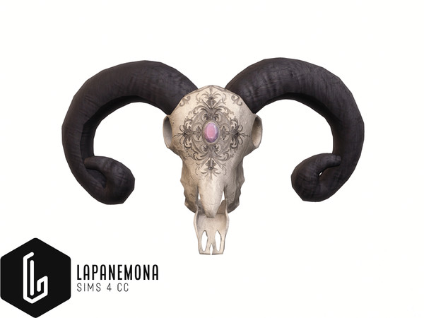 Sims 4 — Decorated ram skull - Very goth set by Lapanemona — Here is the second part of my Very goth set.