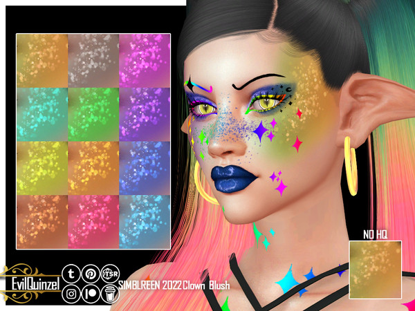 Sims 4 — [Patreon] Simblreen 2022 Clown Blush by EvilQuinzel — One my treats for Simblreen 2022! 2 versions, one alpha,