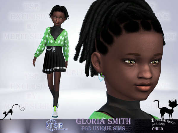 Sims 4 — Gloria Smith by Merit_Selket — female, Child Sim, created with TSR CC only. invite this lovely girl into your