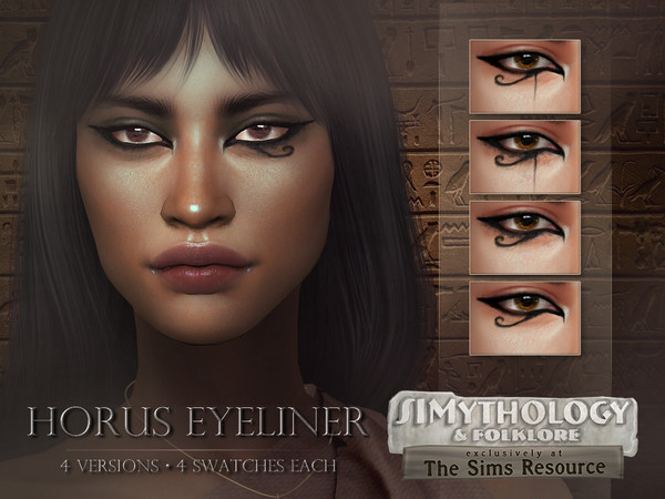Sims 4 — RemusSirion_eyeliner_63_Horus_V1_clean_SIMythology.package by RemusSirion — Horus, eyeliner inspired by egyptian