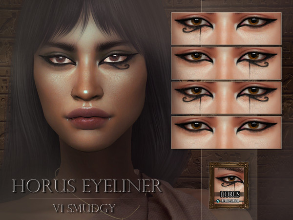 Sims 4 — RemusSirion_eyeliner_63_Horus_V2_clean_SIMythology.package by RemusSirion — Horus, eyeliner inspired by egyptian