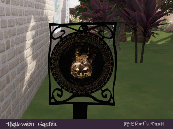 Sims 4 — Halloween Garden - Sign by siomisvault — My favourite Month hfndsjkjnc I can make more and more spooky goth