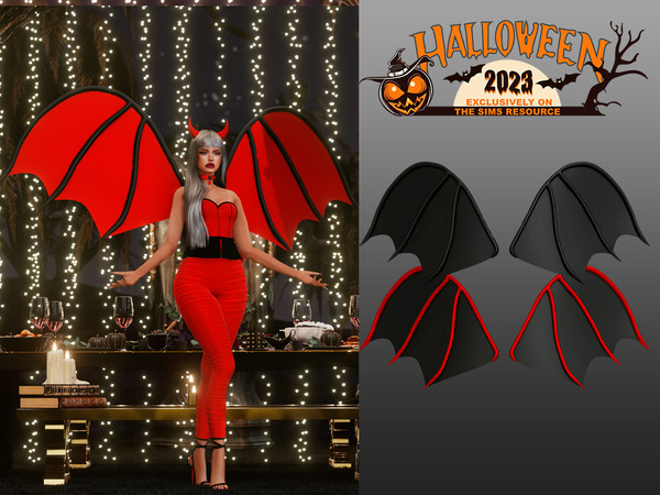 Sims 4 — L Evil Wings Accessory by couquett — Gloves Category (NOT HAT COMPATIBLE )