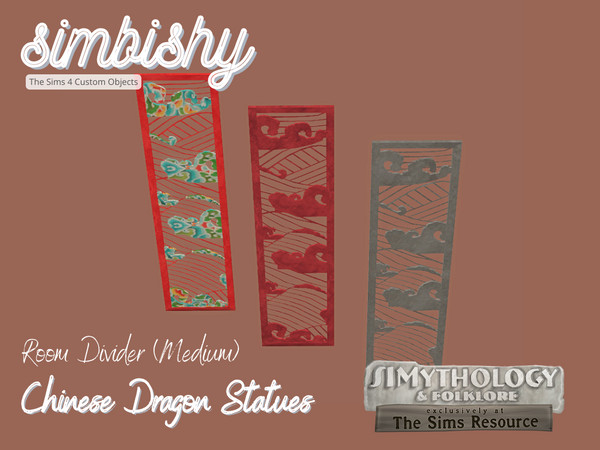 Sims 4 — [SIMBISHY] SIMythology Chinese Dragon Room Divider (Medium) by simbishy — A stone pillar with a Chinese