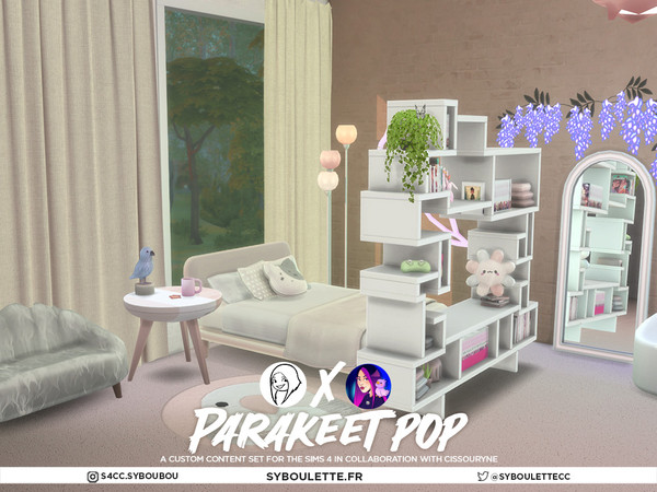 Sims 4 — Parakeet pop - Bookshelves x Cissouryne collection | tv stand by Syboubou — Introducing the vibrant Parakeet Pop