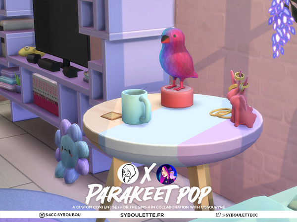 Sims 4 — Parakeet pop - Bed pillows x Cissouryne collection by Syboubou — Introducing the vibrant Parakeet Pop custom