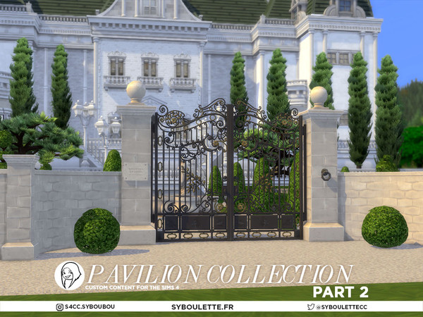Sims 4 — Pavilion - Sphere stone piece by Syboubou — Introducing the Pavilion Set designed to craft a majestic entrance