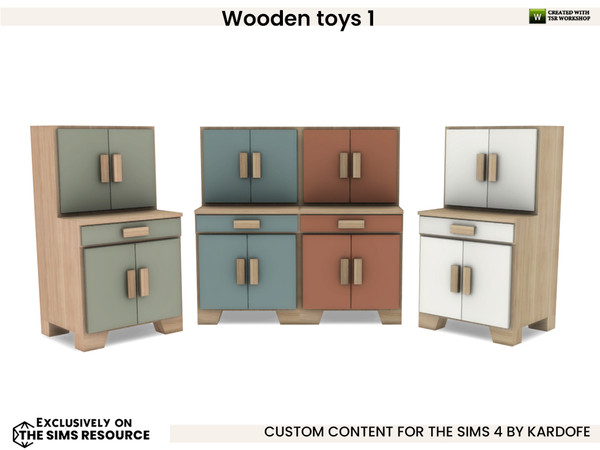 Sims 4 — kardofe_Wooden toys_Sideboard by kardofe — Toy kitchen, complete with cooker, cabinets, sideboard, washing