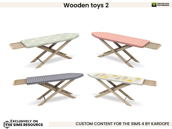Sims 4 — Wooden toys_Ironing board by kardofe — Second part of the wooden toys series, with a lot of decorative clutter