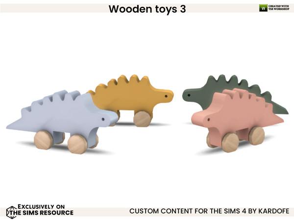 Sims 4 — kardofe_Wooden toys_Dinosaur by kardofe — Third part of the series of wooden toys, functional toys, trucks,