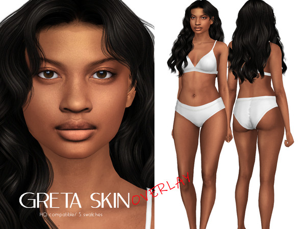 Sims 4 — [Patreon] Greta Skin Overlay by thisisthem — HQ Compatible ; Overlay (5 swatches) ; Skin Details Category ;