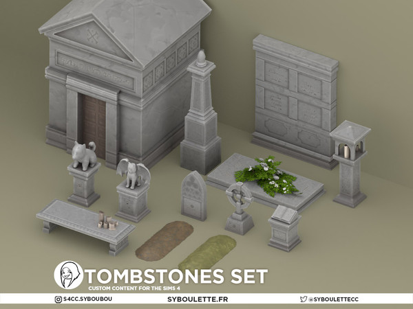 Sims 4 — Tombstones - Cat piedestal | grave urn tomb death by Syboubou — Introducing the Tombstones custom content set