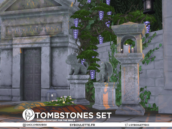 Sims 4 — Tombstones - Dog memorial | grave urn tomb death by Syboubou — Introducing the Tombstones custom content set for