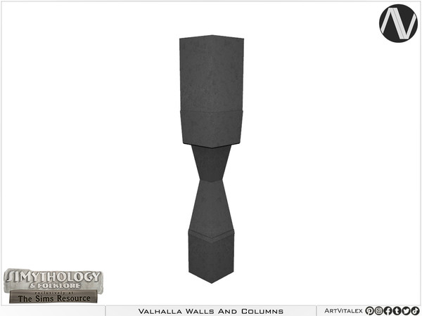 Sims 4 — SIMythology | Valhalla Stone Wall Corner by ArtVitalex — Mythological Collection - Belong to 2023 All Rights