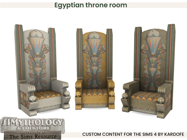 Sims 4 — Simythology_kardofe_Egyptian throne room_Large throne by kardofe — Set of objects for decorating an ancient