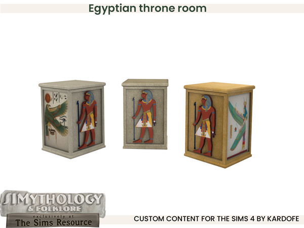 Sims 4 — Simythology_kardofe_Egyptian throne room_Side table by kardofe — Set of objects for decorating an ancient