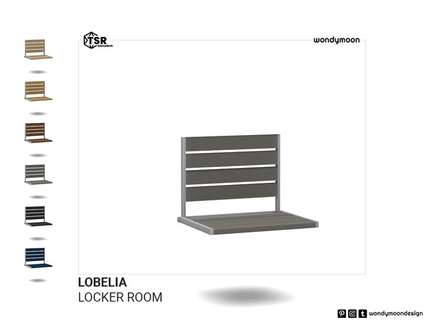 Sims 4 — Lobelia Wall Bench by wondymoon — Modern style locker room furnitures for a sport center!