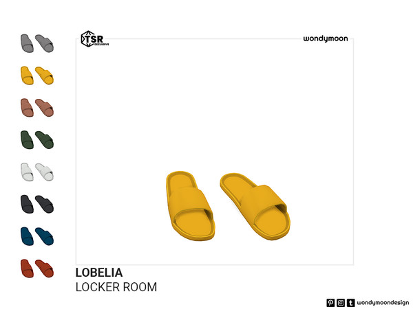 Sims 4 — Lobelia Slippers by wondymoon — Modern style locker room decorations!