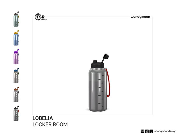 Sims 4 — Lobelia Water Bottle by wondymoon — Modern style locker room decorations!