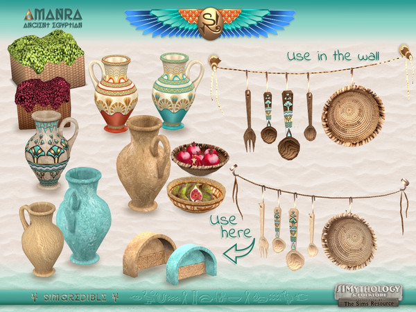 Sims 4 — SIMythology Amanra Hanging Utensils by SIMcredible! — by SIMcredibledesigns.com available exclusively at