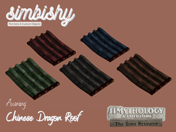 Sims 4 — SIMBISHY SIMythology Chinese Dragon Roof Awning by simbishy — Traditional Chinese roofs are sloped to ward off