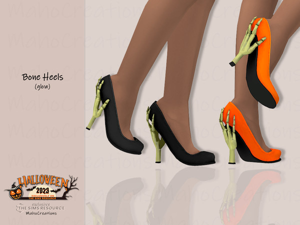 Sims 4 — MahoC-BoneHeelsWithoutGlowTSRexclusive.package by MahoCreations — These shoes have a bone hand as a heel. With