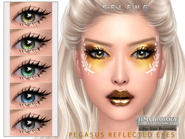 Sims 4 — Simythology Pegasus Reflected Eyes by Seleng — The eyes has 10 colours and HQ compatible. Allowed for teen,