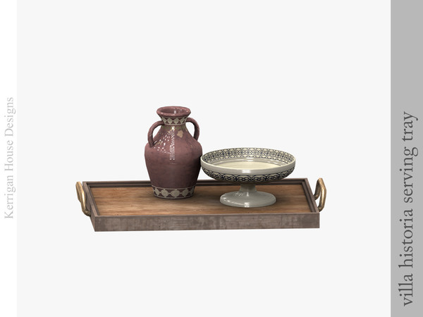 Sims 4 — Villa Historia Serving Tray by kerriganhouse — Greco-Roman themed home accents and decor.
