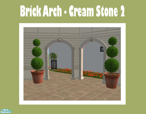 Sims 2 — Brick Arch Creamstone 2 by Shakeshaft — Part of a new mesh Archway Set with straight and diagonal mesh and