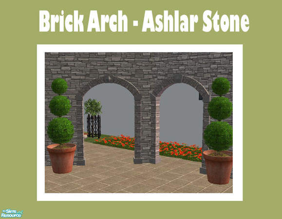 Sims 2 — Brick Arch Ashlar Stone by Shakeshaft — Part of a new mesh Archway Set with straight and diagonal mesh and