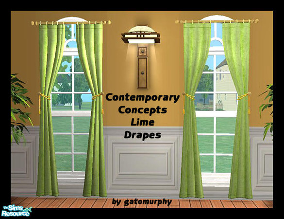 Sims 2 — CG Lime Drape - gm by gatomurphy — Contemporary Glamour (CG): One of three sets made from recolors of the new