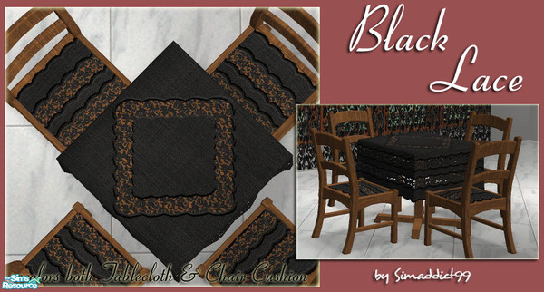 Sims 2 — Restaurant Tables - Black Lace by Simaddict99 — This will recolor both the tablecloth and matching chair