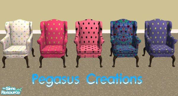 Sims 2 — Dots by Pegasus Chairs by pegasussims — You all have seen the curtains, now the chairs to match.
