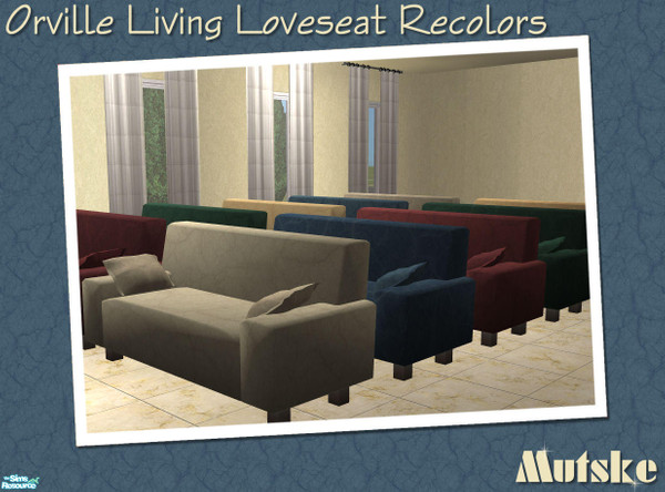 Sims 2 — Orville Living Loveseat Recolors by Mutske — Recolors for the Orville Living Loveseat. You can mix and match the