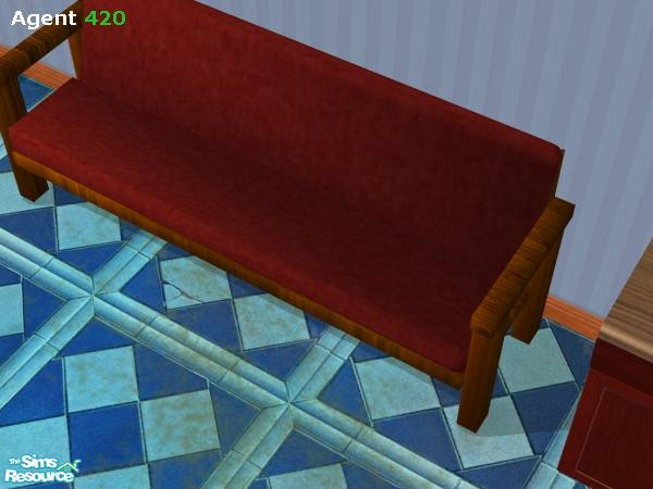 Sims 2 — Darker Brown Wooden Futon Frame by Agent420 — This Darker Brown Wooden Futon Frame is great for futons to match