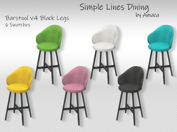 Sims 4 — Simple lines dining - bar stool, black legs by amaca2015 — The essential furniture for your sim's dining room.