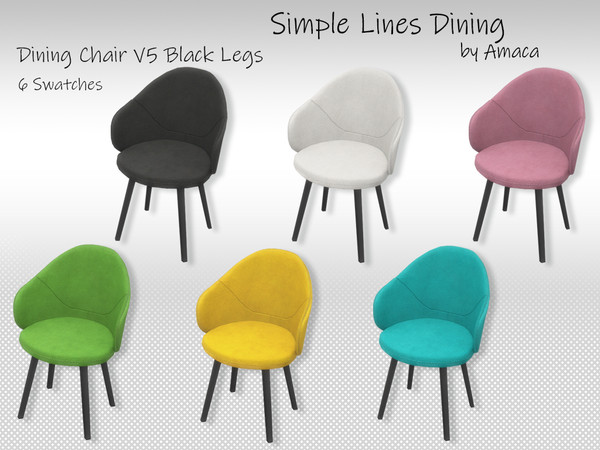 Sims 4 — Simple lines dining chair v4 black by amaca2015 — The essential furniture for your sim's dining room.