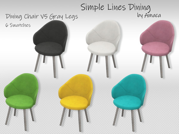 Sims 4 — Simple lines dining chair v5 textured gray by amaca2015 — The essential furniture for your sim's dining room.