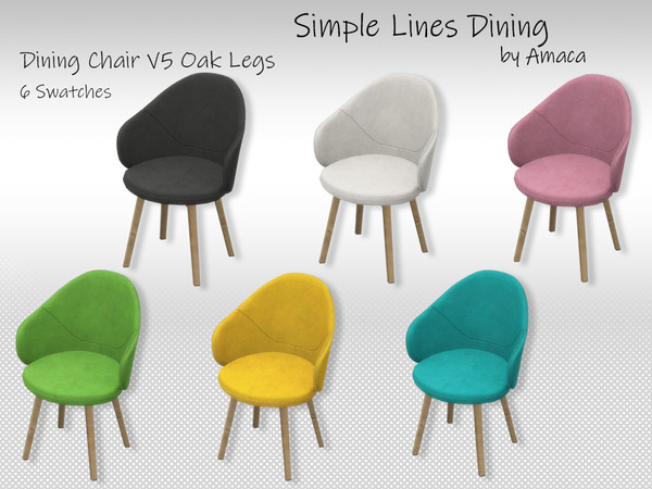 Sims 4 — Simple lines dining chair v1 oak by amaca2015 — The essential furniture for your sim's dining room.