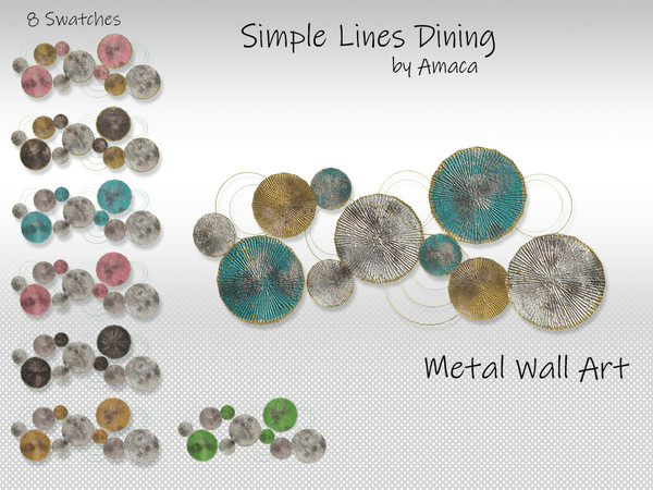 Sims 4 — Simple Lines Dining - Metal wall art by amaca2015 — A set of new decorations for your sim's homes.