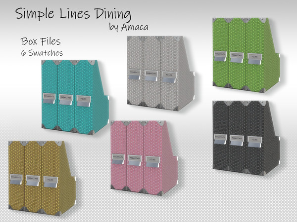 Sims 4 — Simple Lines Dining - Box files by amaca2015 — A set of new decorations for your sim's homes.
