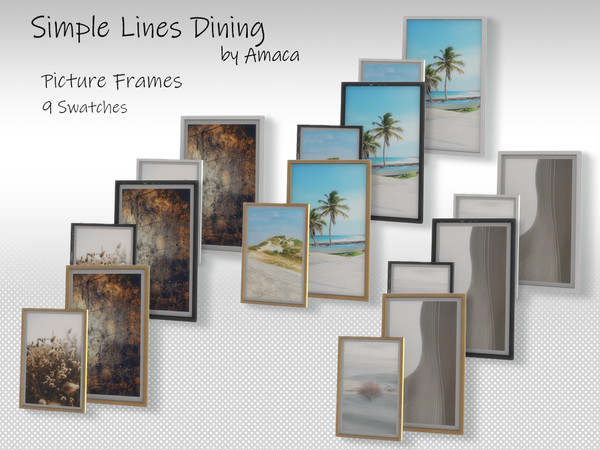 Sims 4 — Simple Lines Dining - Picture frames by amaca2015 — A set of new decorations for your sim's homes.