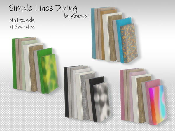 Sims 4 — Simple Lines Dining - Notepads by amaca2015 — A set of new decorations for your sim's homes.