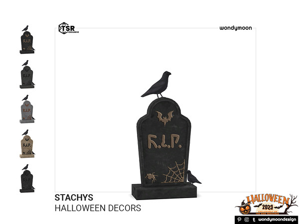 Sims 4 — Stachys Gravestone Tabletop Decor by wondymoon — Spooky Halloween indoor decorations! Have fun!
