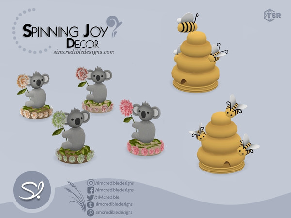 Sims 4 — Spinning Joy Table decor - Bees by SIMcredible! — Exclusive Gift for SIMcredible Patrons June 2020 by