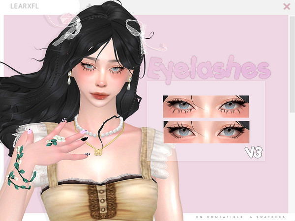 Sims 4 — 3D Eyelashes [V3] by Learxfl — 3D Eyelashes , 4 swatches , HQ and BGC . Standalone item with thumbnail.