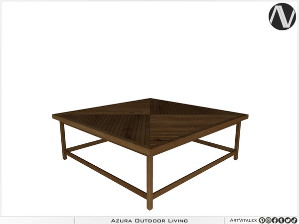 Sims 4 — Azura Coffee Table by ArtVitalex — Outdoor And Garden Collection - Belong to 2023 All Rights Reserved.