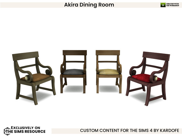 Sims 4 — kardofe_Akira Dining Room_DiningChair by kardofe — Dining room of oriental style, this is the first part, in it